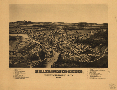 Hillsborough-Bridge, Hillsborough County, N.H. 1884. H. W., del.