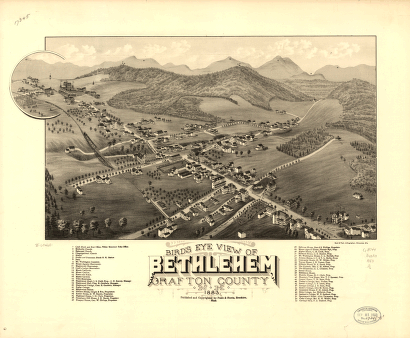 Bird's eye view of Bethlehem, Graftson County, N.H. 1883. A. F. Poole, del. Beck & Pauli, lithographers.