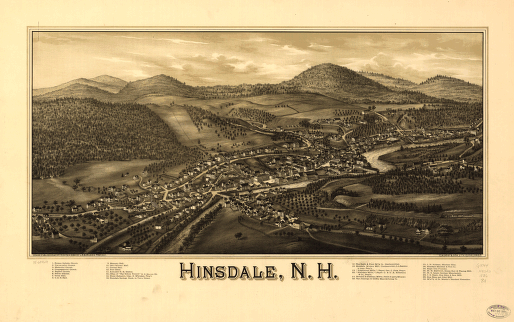 Hinsdale, N.H. Drawn, published & copyrighted by L. R. Burleigh. C.H. Vogt & Son, lith.