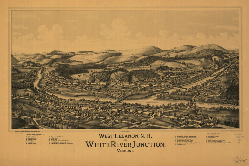 West Lebanon, N.H., and White River Junction, Vermont. Drawn & published by Geo. E. Norris. Burleigh Lith. Est.