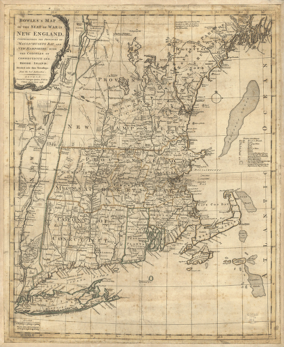 Bowles's map of the seat of war in New England