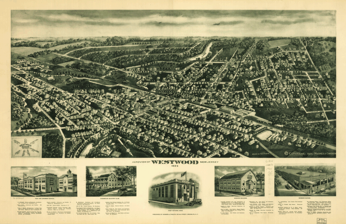 Aeroview of Westwood, New Jersey 1924.