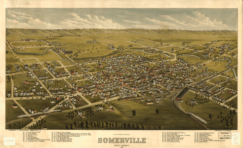 Somerville, New Jersey 1882. Drawn by T. M. Fowler. Beck & Pauli, lithographers.