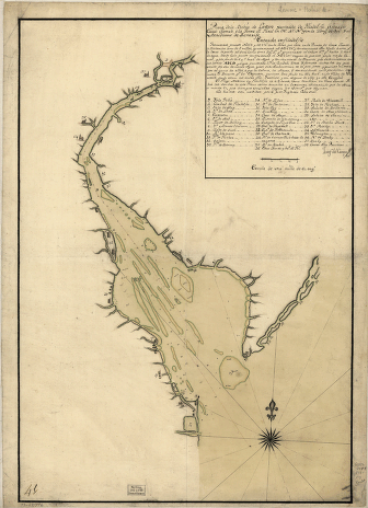 Plano de la Bahia de la Ware y entrada de Filadelfie