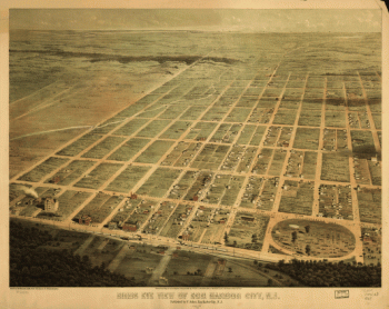Birds eye view of Egg Harbor City, N.J. Herline & Hensel, lith.