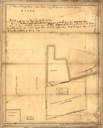 A plan of St. Georges Ferry on Nassau-Island made the 10th August 1774, by G. Bancker, city surveyor.