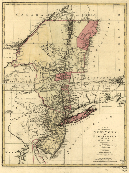 A map of the provinces of New-York and New Jersey, with a part of Pennsylvania and the Province of Quebec