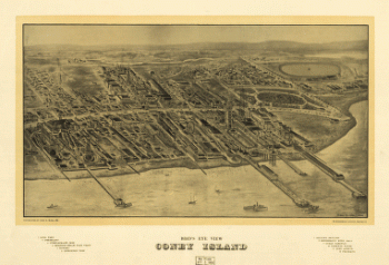 Bird's eye view Coney Island.
