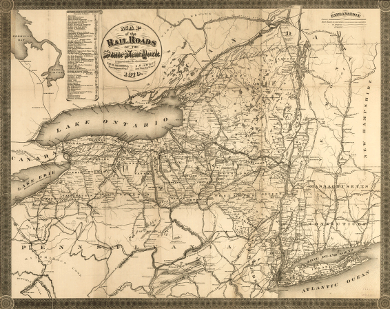 Map of the railroads of New York