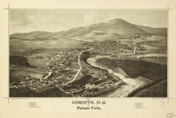 1888 Corinth, N.Y. and Palmer Falls. Drawn and published by L. R. Burleigh. Burleigh Lith. Est.