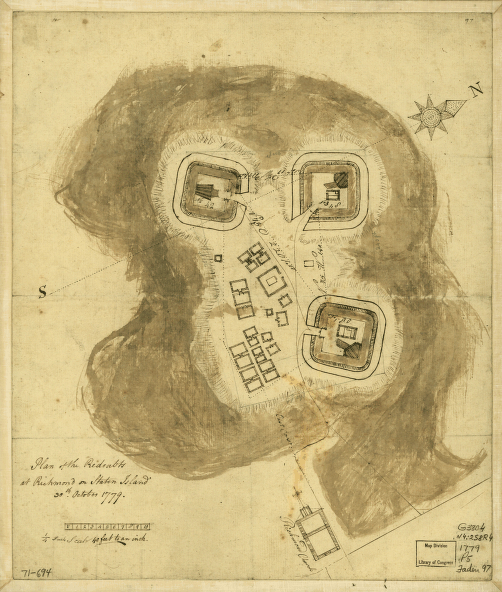 Plan of the redoubts at Richmond on Staten Island, 30th October 1779.