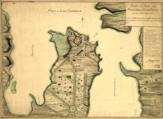 Plan of the fort and fortress at Crown Point with their environs