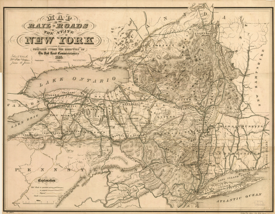 Map of the railroads of the state of New York