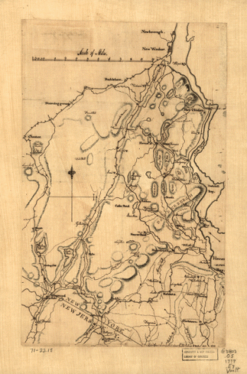 Map of Orange and Rockland counties area of New York