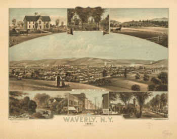 Waverly, N.Y. 1881. Thomas Hunter Lith.