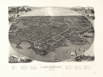 View of the borough of Larchmont, New York.