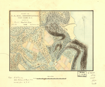 Part of U.S. Mil. Reservation, West Point, N.Y. / drawn by Cadet Chas. De L. Hine.