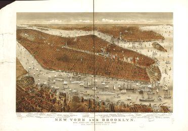 New York and Brooklyn, with Jersey City and Hoboken water front