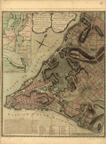 A plan of the city of New-York & its environs to Greenwich