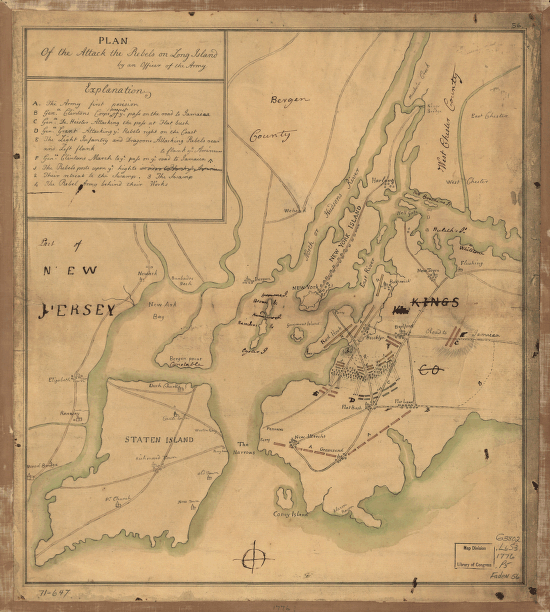 Plan of the attack the rebels on Long Island, by an officer of the Army.