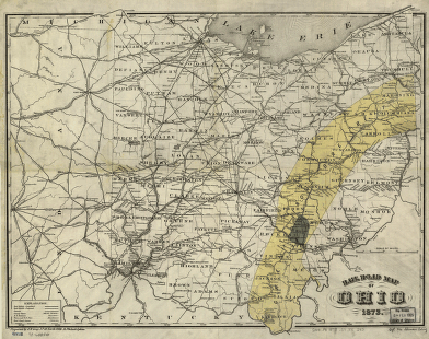 Rail road map of Ohio 1873.