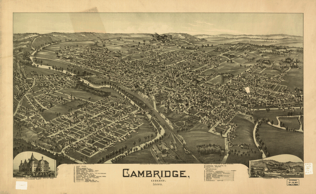 Cambridge, Ohio 1899. Drawn by T. M. Fowler.