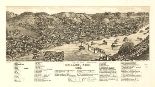 Bird's eye view of Bellaire, Ohio 1882. H. Wellge, del. Beck & Pauli, lithographers.
