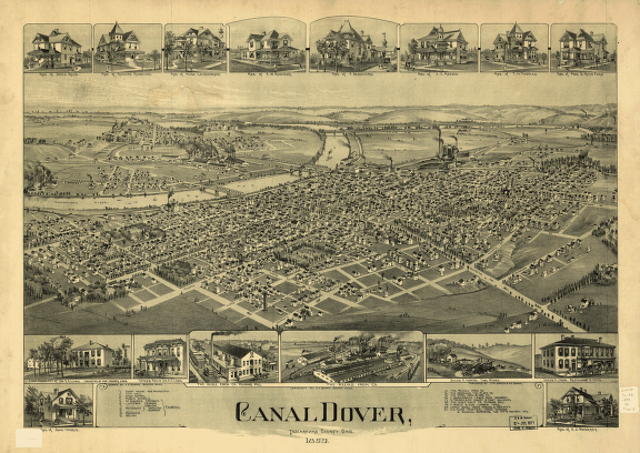 Canal Dover, Tuscarawas County, Ohio 1899. Drawn by A. E. Downs.