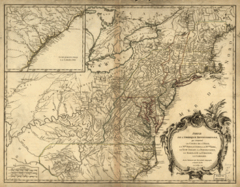 Partie de l'Amérique septentrionale, qui comprend le cours de l'Ohio, la Nlle. Angleterre, la Nlle York, le New Jersey, la Pensylvanie, le Maryland, la Virginie, la Caroline