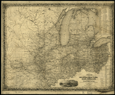 Guide through Ohio, Michigan, Indiana, Illinois, Missouri, Wisconsin & Iowa; by J. Calvin Smith, engraved by S. Stiles, Sherman & Smith.
