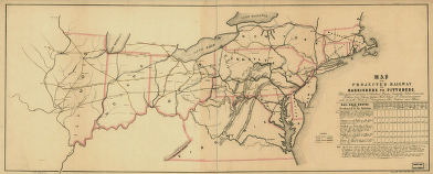 Map of the projected railway from Harrisburg to Pittsburg