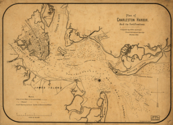 Plan of Charleston Harbor, and its fortifications compiled by Elliot & Ames from government surveys
