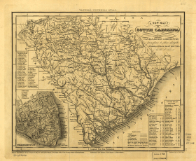 South Carolina with its canals, roads & distances from place to place along the stage & steam boat routes