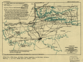 Vicinity map of the suggested Cove Creek Reservoir.