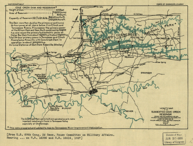 Vicinity map of the suggested Cove Creek Reservoir.