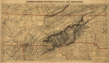 Mountain region of North Carolina and Tennessee, compiled by W. L. Nicholson & A. Lindenkohl, with corrections to January 1865