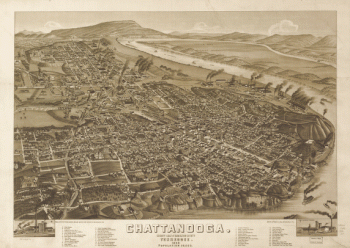 Chattanooga, county seat of Hamilton County, Tennessee 1886. H. Wellge, del. Beck & Pauli, litho.