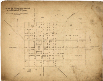 Plat of Murfreesboro. Taken from a top'l. sketch of Murfreesboro and its environs
