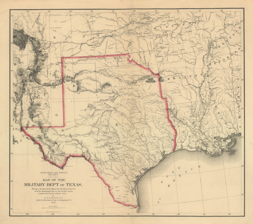 Map of the military dep't of Texas
