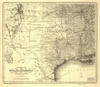 Houston & Texas Central Railroad and its connections, prepared at Colton's Geographic Establishment, N.Y., 1867