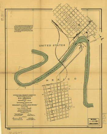 Boundaries between Brownsville, Texas and Matamoros, Tam. (Mexico)