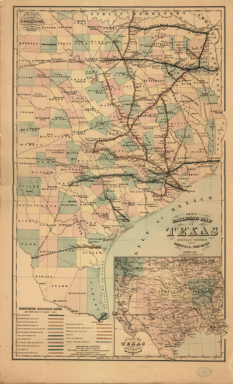 Gray's railroad map of Texas