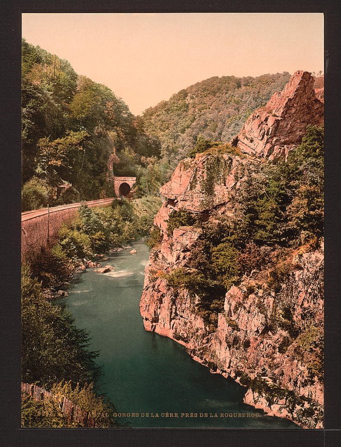 Le Cantal, gorge of the Cère river, Auvergne Mountains, France