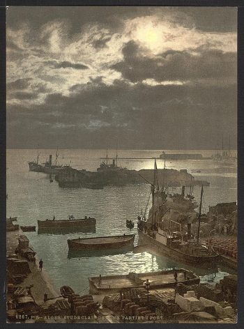 Harbor by moonlight, II, Algiers, Algeria