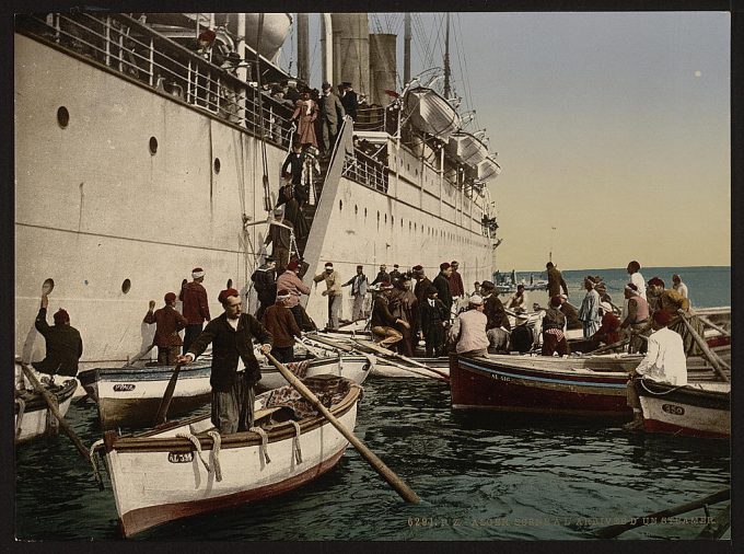 Passengers disembarking, Algiers, Algeria