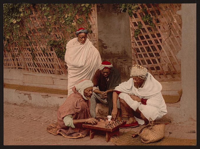 Negroes playing chess, Algiers, Algeria