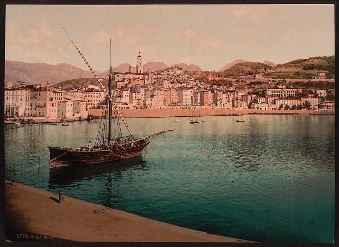 The harbor and old town, Mentone, Riviera