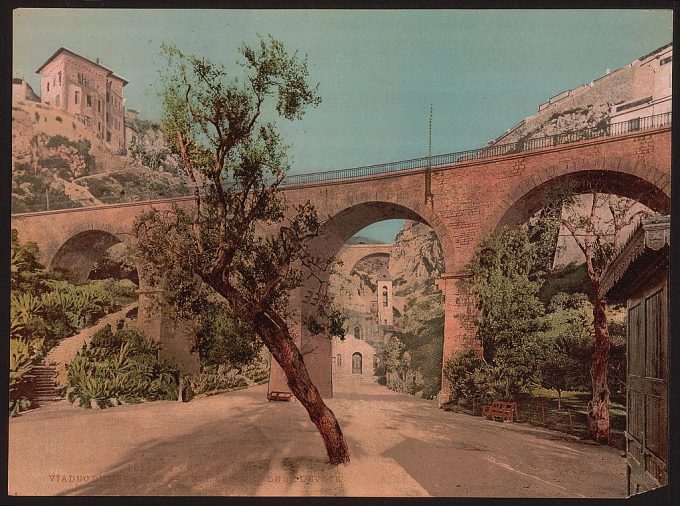 Railroad viaduct, ravine, Saint Devote, Monte Carlo, Riviera