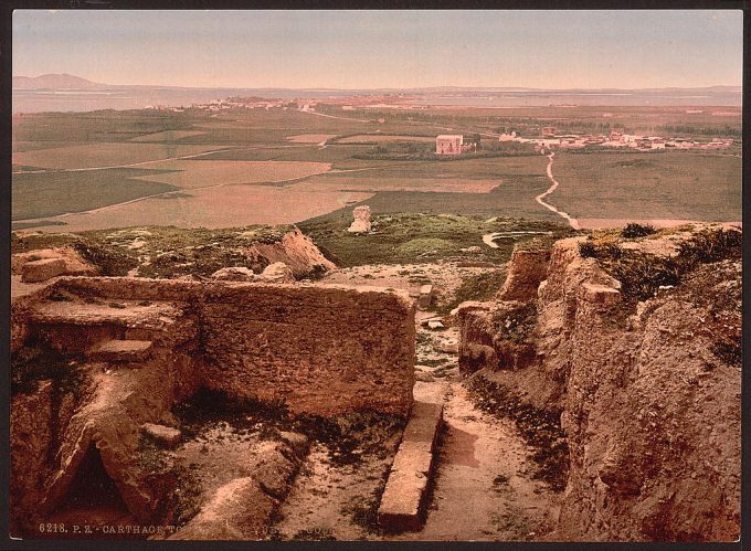 Tombs and view of Goletta, Carthage, Tunisia