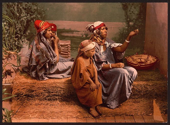 Bedouin beggars and children, Tunis, Tunisia
